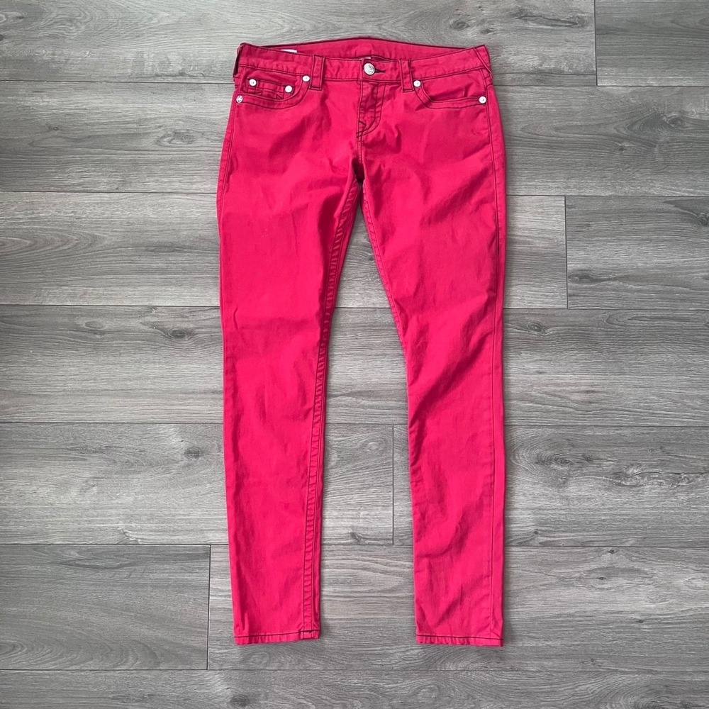 True Religion Stella Low Rise Skinny Jeans Red Size 31